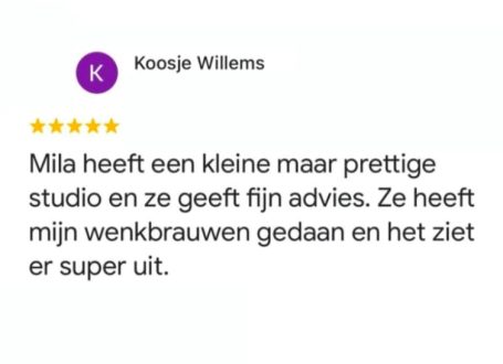 Review van Kooisje Willems over een studio van Mila met vier sterren.